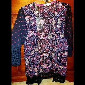 Sheer boho style cardigan